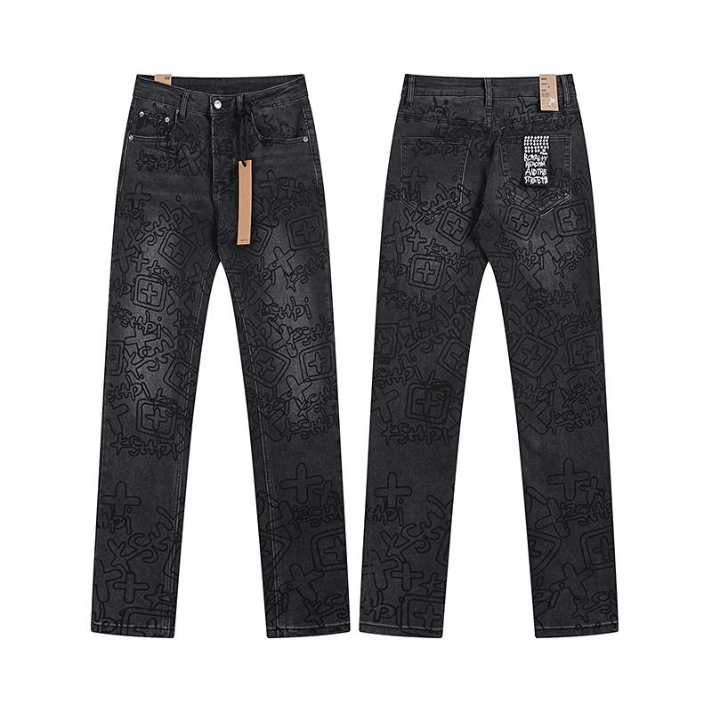 Unisex Streetwear Black Washed Ksubi Logo Full Print Jeans 30
Unisex Streetwear Black Washed Ksubi Logo Full Print Jeans 30