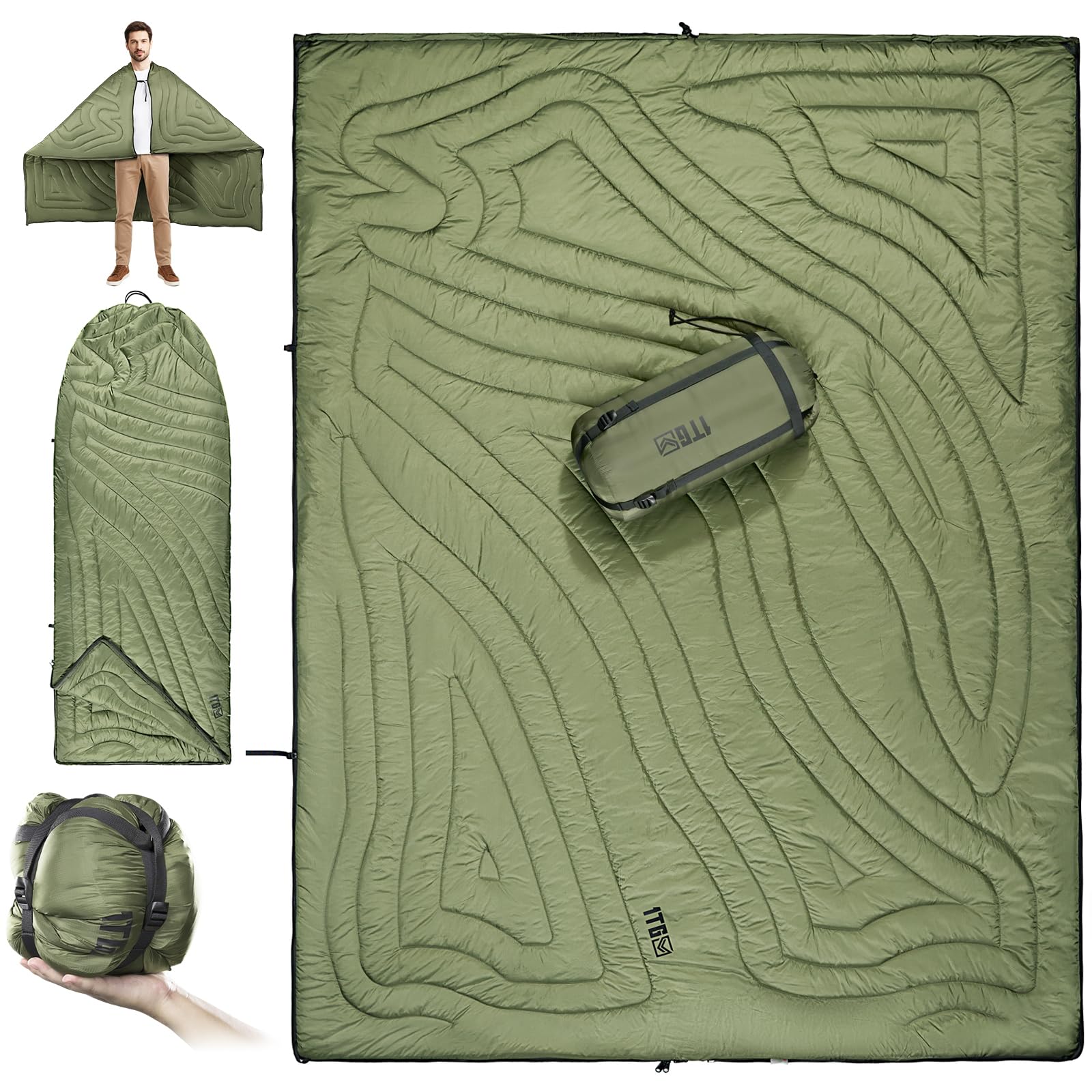 1TG Tactical Weighted Blanket for 3M Thinsulate 380T Nylon Perfect for Outdoor Sleeping Shoulder and Knee Car Home and Emergency Large Green Summer, зелений
1TG Tactical Weighted Blanket for 3M Thinsulate 380T Nylon Perfect for Outdoor Sleeping Shoulder and Knee Car Home and Emergency Large Green Summer, зелений