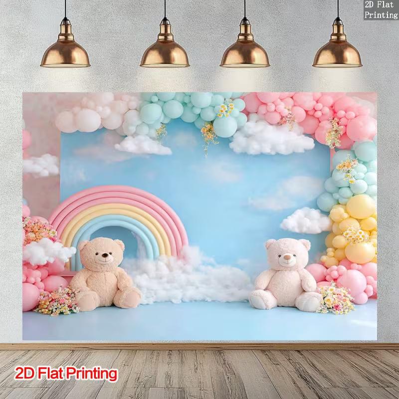2D 2D Flat Printing Teddy Bear Rainbow Backdrop for Newborn Photoshoot 47.2x31.5inch/120*80cm
2D 2D Flat Printing Teddy Bear Rainbow Backdrop for Newborn Photoshoot 47.2x31.5inch/120*80cm