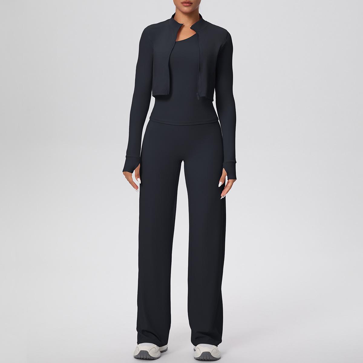 Cross-border Skin-friendly One-shoulder Tank, High-waist Wide-leg Pants, Zipper Jacket: Women s Yoga & Running Outfit M
Cross-border Skin-friendly One-shoulder Tank, High-waist Wide-leg Pants, Zipper Jacket: Women s Yoga & Running Outfit M