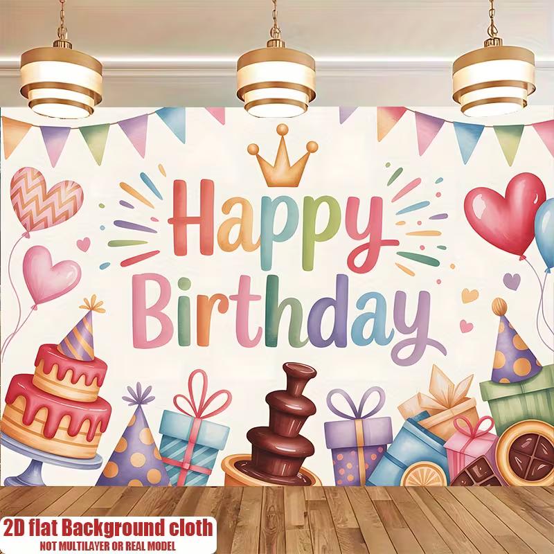 2D Colorful Happy Birthday Backdrop with Crown & Party Hat Decor 47.2x31.5inch/120*80cm
2D Colorful Happy Birthday Backdrop with Crown & Party Hat Decor 47.2x31.5inch/120*80cm