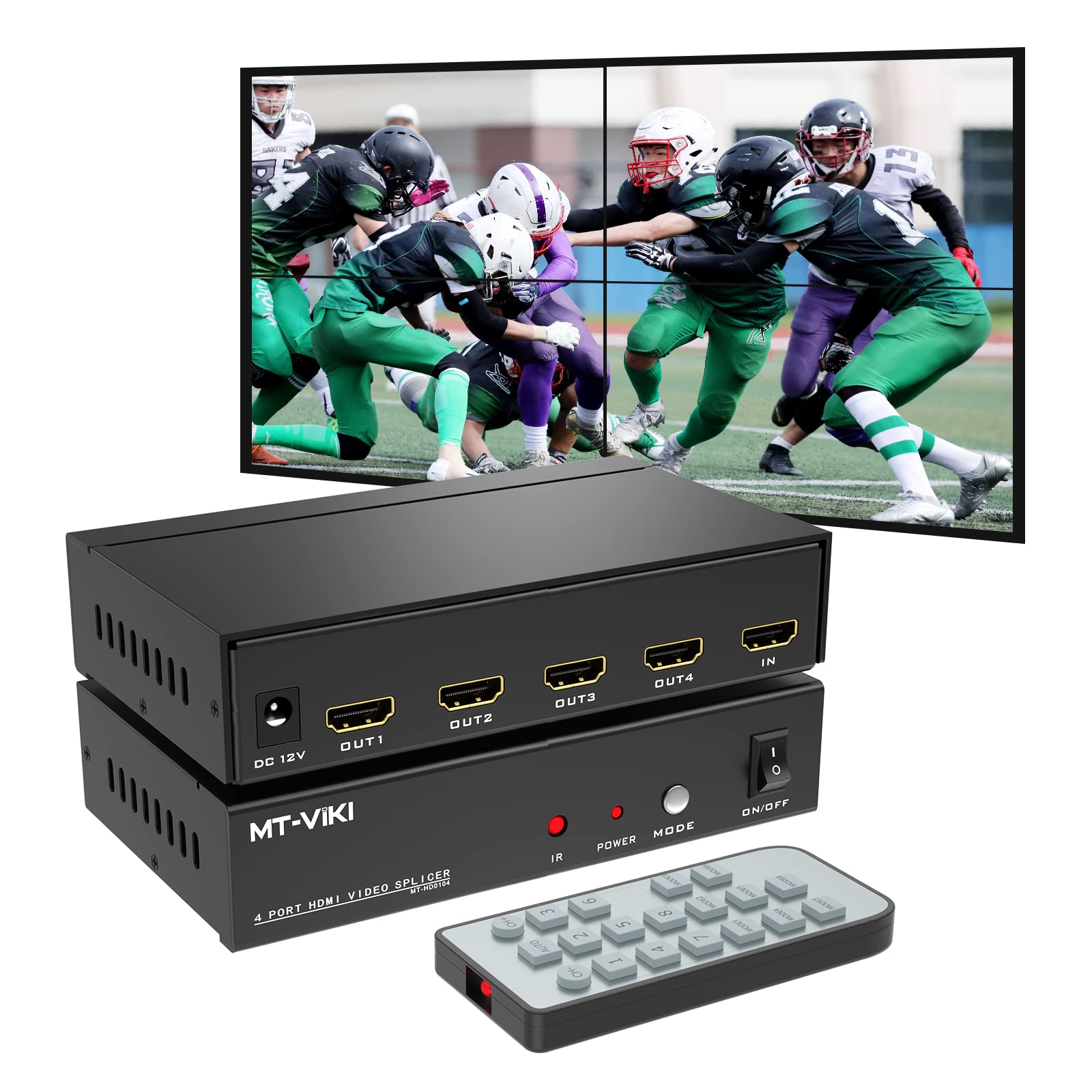 Контроллер видеостены 2x2 Процессор видеостены 4K 30 Гц Бесшовное подключение HDMI 4 телевизора Дисплеи и 8 режимов отображения 1x2 1x3 1x4 2x2 4x1 3x1 2x1 MT-VIKI
Контроллер видеостены 2x2 Процессор видеостены 4K 30 Гц Бесшовное подключение HDMI 4 телевизора Дисплеи и 8 режимов отображения 1x2 1x3 1x4 2x2 4x1 3x1 2x1 MT-VIKI