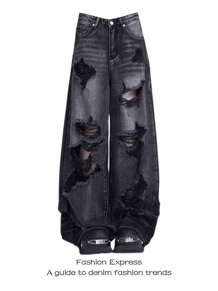Unisex Distressed Wide-Leg High-Waist Jeans - All-Season Thin Fabric, Loose Fit, Floor-Length. 2XL чёрный
Unisex Distressed Wide-Leg High-Waist Jeans - All-Season Thin Fabric, Loose Fit, Floor-Length. 2XL чёрный
