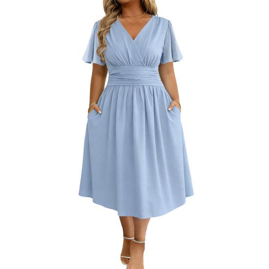 Women Dress Casual V Neck A-Line Maxi Dress Swing Long Dress Plus Size Flowy Beach Sundress for Party Office Daily XXL небо синє кольору
Women Dress Casual V Neck A-Line Maxi Dress Swing Long Dress Plus Size Flowy Beach Sundress for Party Office Daily XXL небо синє кольору