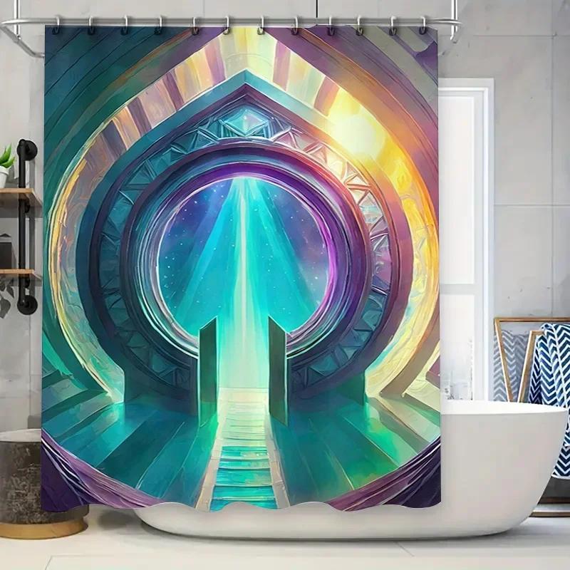 Modern Bathroom Shower Curtain With Futuristic Design Space Exploration Gate Staircase Art Decor Print Waterproof Fabric For Hom W60H190(CM)-1 Pcs
Modern Bathroom Shower Curtain With Futuristic Design Space Exploration Gate Staircase Art Decor Print Waterproof Fabric For Hom W60H190(CM)-1 Pcs