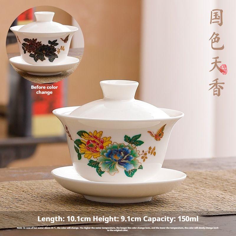 Color Changing Gaiwan Dragon Phoenix Tea Set Ceramic Tea Tureen Home Business Gift Multi Person Teapot Gongfu Teacup Party About 150ml
Color Changing Gaiwan Dragon Phoenix Tea Set Ceramic Tea Tureen Home Business Gift Multi Person Teapot Gongfu Teacup Party About 150ml