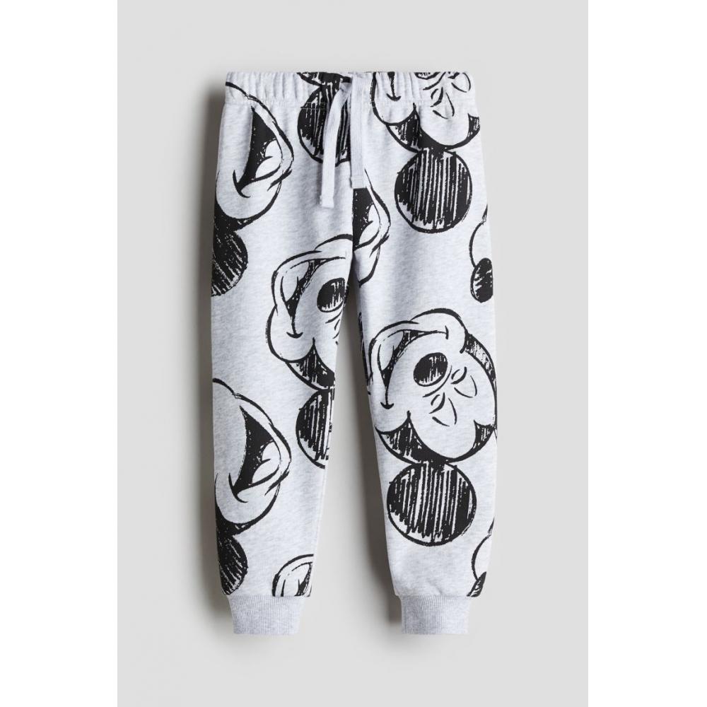 Брюки-джоггеры с принтом HM светло-серого меланжевого цвета с рисунком Микки Мауса 
Брюки-джоггеры с принтом HM светло-серого меланжевого цвета с рисунком Микки Мауса