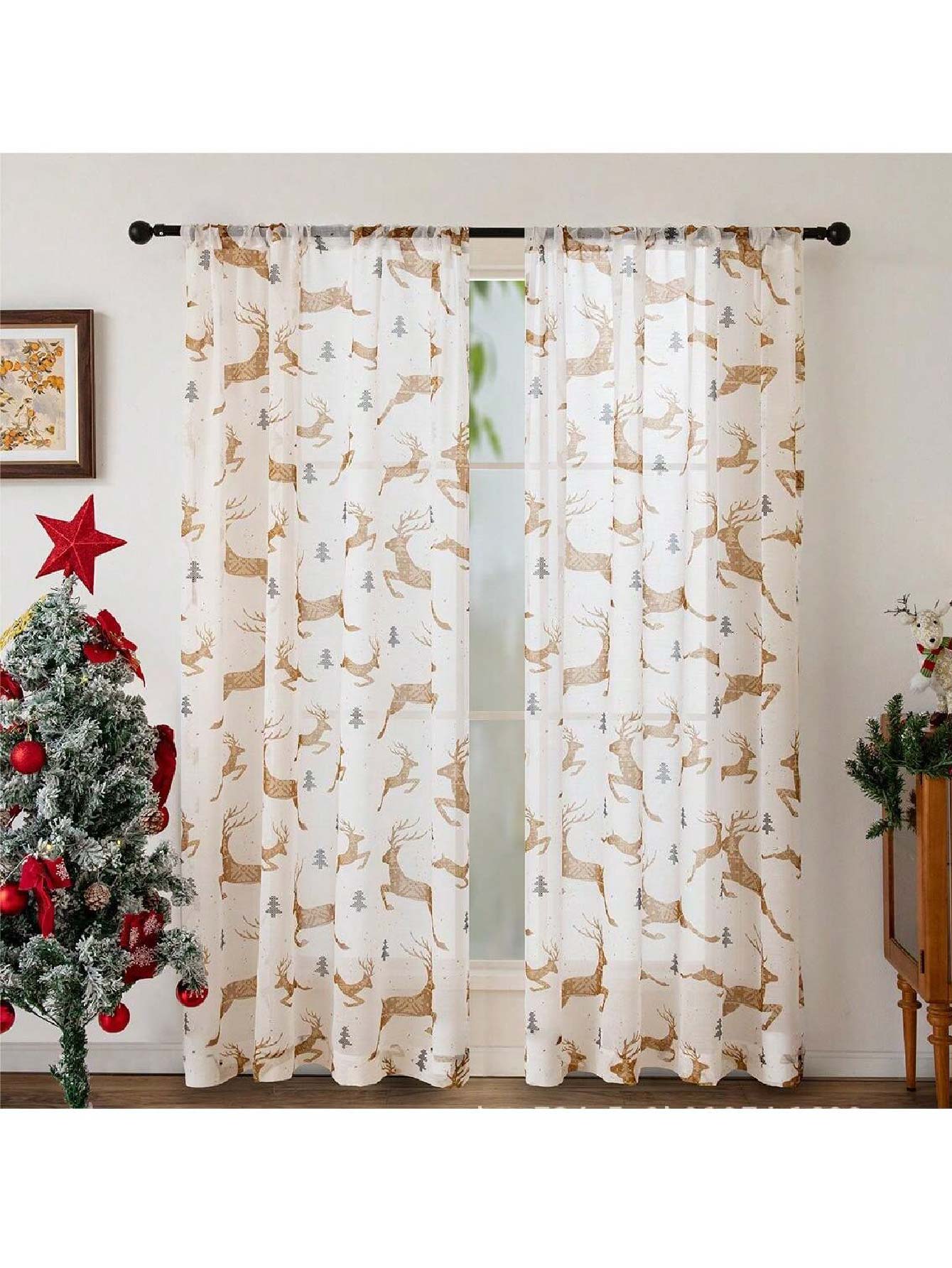 1pc Curtains for Christmas Decorations For Living room Bedroom Window screen 100x130cm&Rod Pocket
1pc Curtains for Christmas Decorations For Living room Bedroom Window screen 100x130cm&Rod Pocket