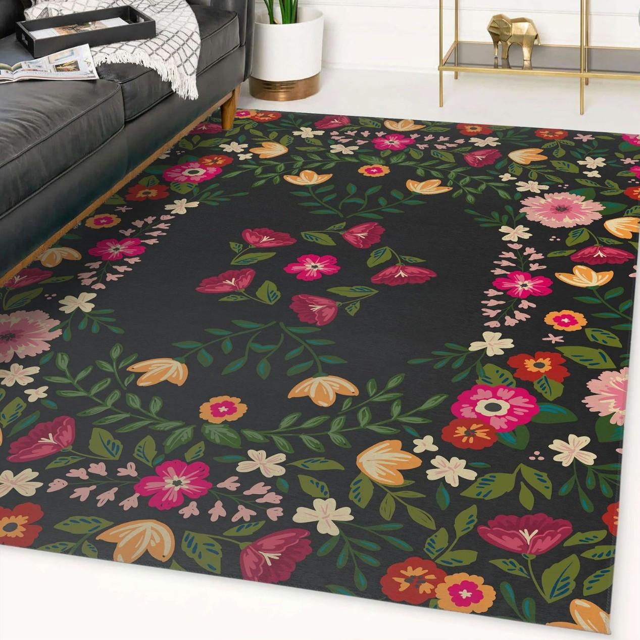 Ковер Роскошный Цветочный Ковер Домашняя Гостиная Чайный Столик Диванный Ковер Спальня Придверный Коврик 80*120cm