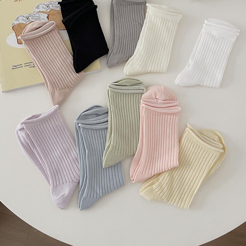 Ladies Summer Thin Candy Colored Mesh Breathable Solid Color Versatile Rolled Up Mid Calf Socks 1 pair
Ladies Summer Thin Candy Colored Mesh Breathable Solid Color Versatile Rolled Up Mid Calf Socks 1 pair