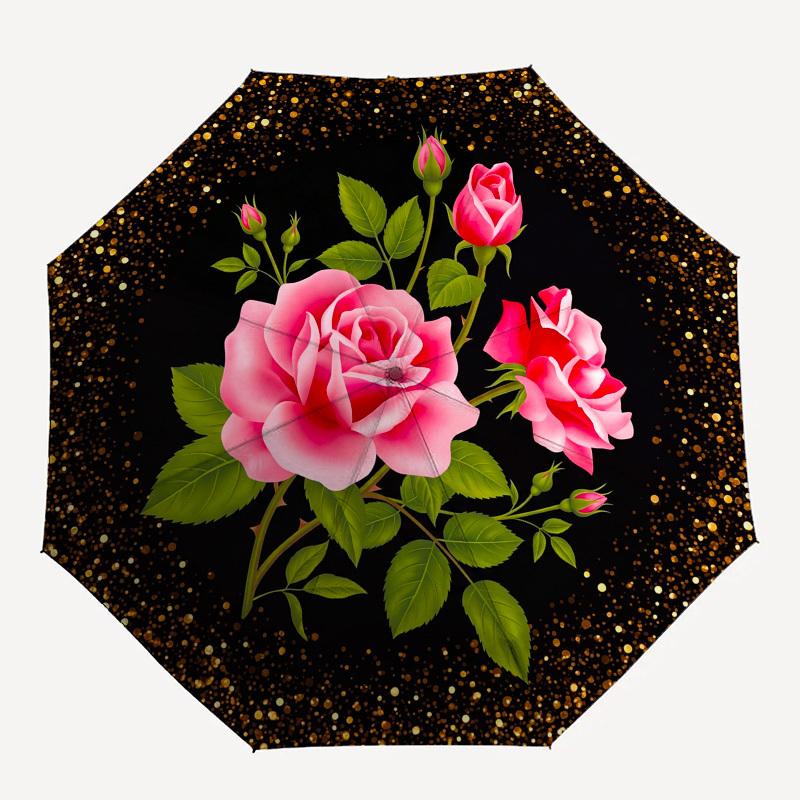 1pc Pink Roses, Black Background, Glitter Effect Umbrella with Plastic Handle,Compact & Stylish,Suitable for All Seasons YS331060
1pc Pink Roses, Black Background, Glitter Effect Umbrella with Plastic Handle,Compact & Stylish,Suitable for All Seasons YS331060