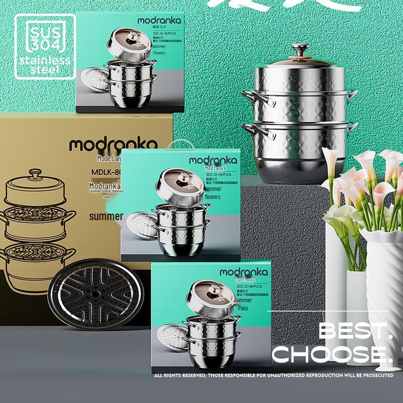 Morde Lancashire Flower 3-Layer Stainless Steel Steamer & Carrying Pot
Morde Lancashire Flower 3-Layer Stainless Steel Steamer & Carrying Pot
