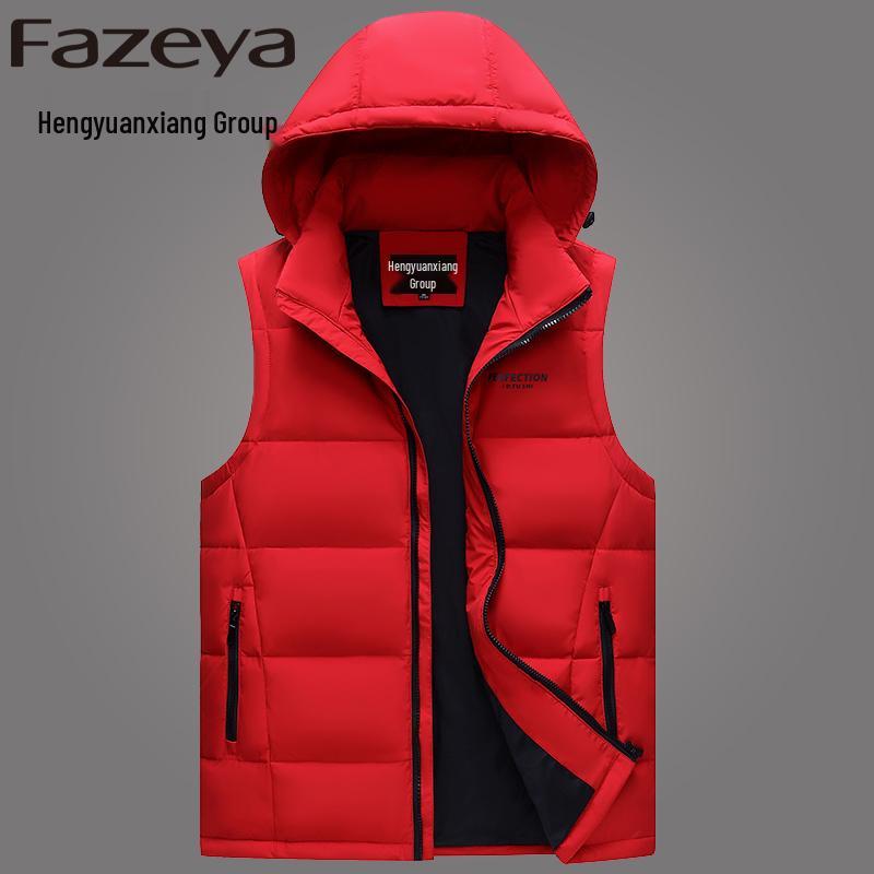 Мужской зимний пуховый жилет с капюшоном - Толстая, теплая верхняя одежда без рукавов для мужчин среднего и пожилого возраста 3XL for 155-175 jin
Мужской зимний пуховый жилет с капюшоном - Толстая, теплая верхняя одежда без рукавов для мужчин среднего и пожилого возраста 3XL for 155-175 jin