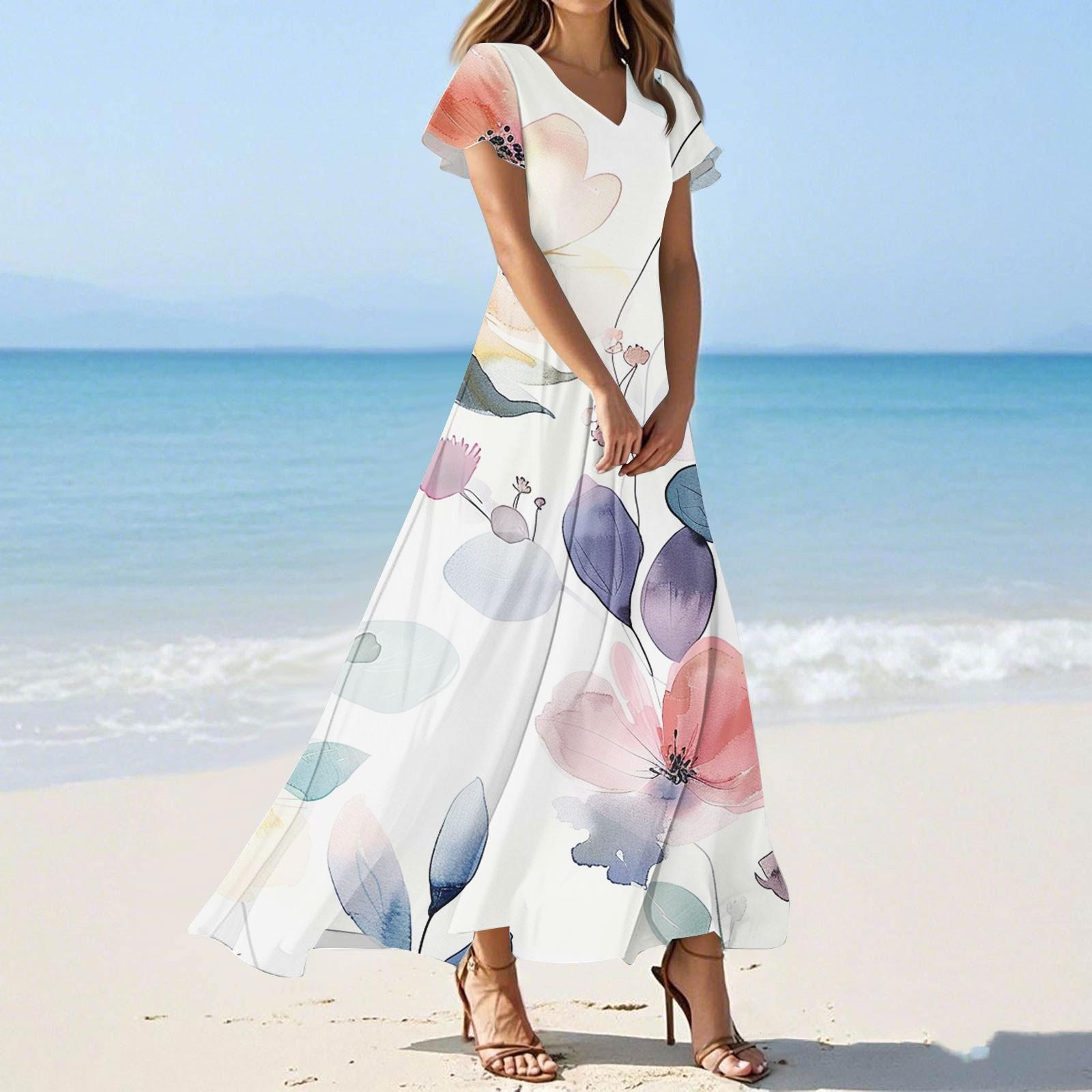 Женское летнее повседневное модное платье с цветочным принтом и V-образным вырезом с коротким рукавом XXL белый
Женское летнее повседневное модное платье с цветочным принтом и V-образным вырезом с коротким рукавом XXL белый