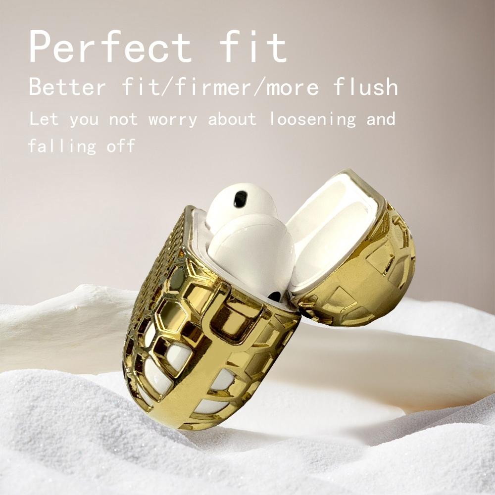 For Apple AirPods Pro/AirPods Pro 2 Metal Hollow Out Bluetooth-compatible Earphone Protective Case Anti-drop Cover Gold
For Apple AirPods Pro/AirPods Pro 2 Metal Hollow Out Bluetooth-compatible Earphone Protective Case Anti-drop Cover Gold