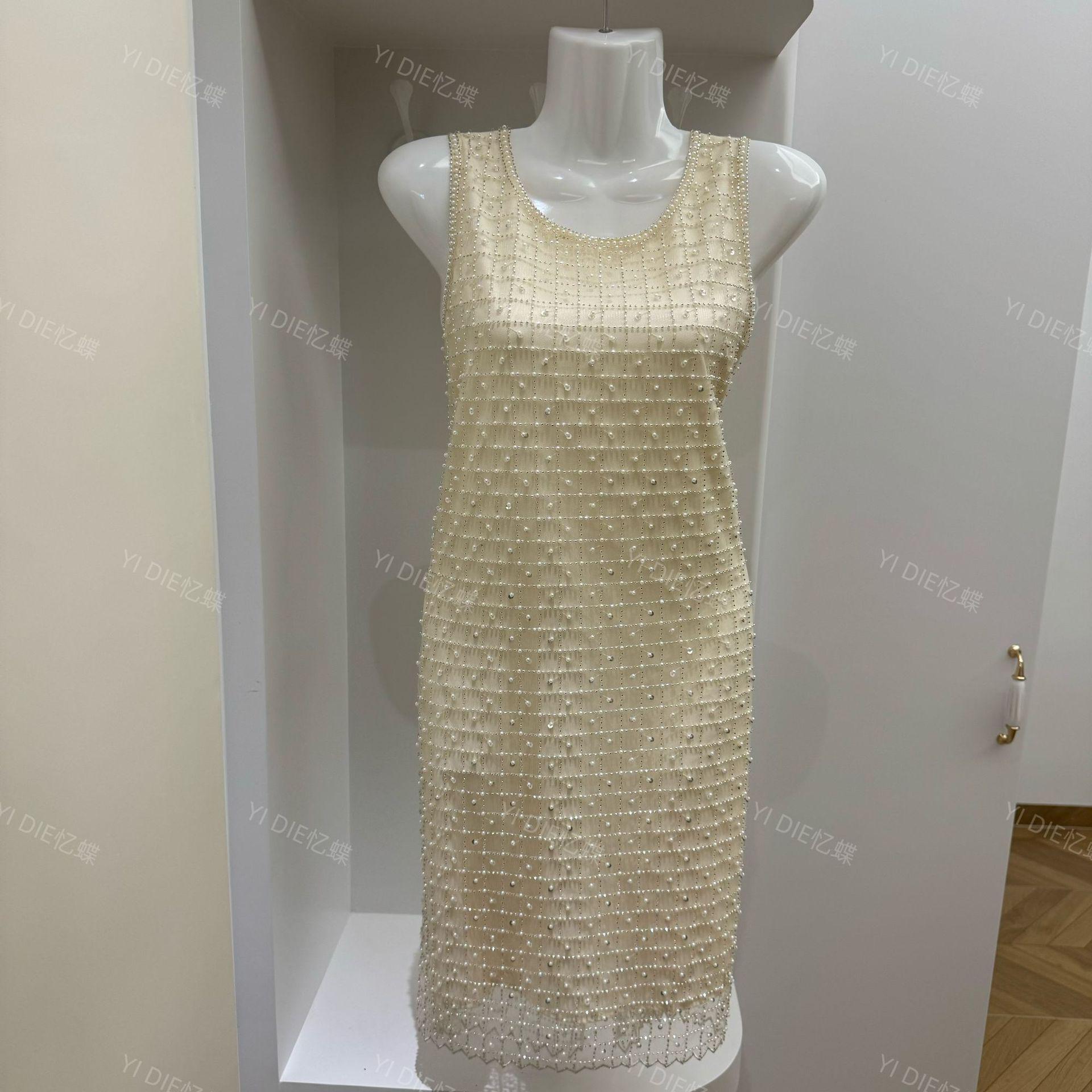 Luxury French-Style Sleeveless Dress with Beading & Sequins L
Luxury French-Style Sleeveless Dress with Beading & Sequins L