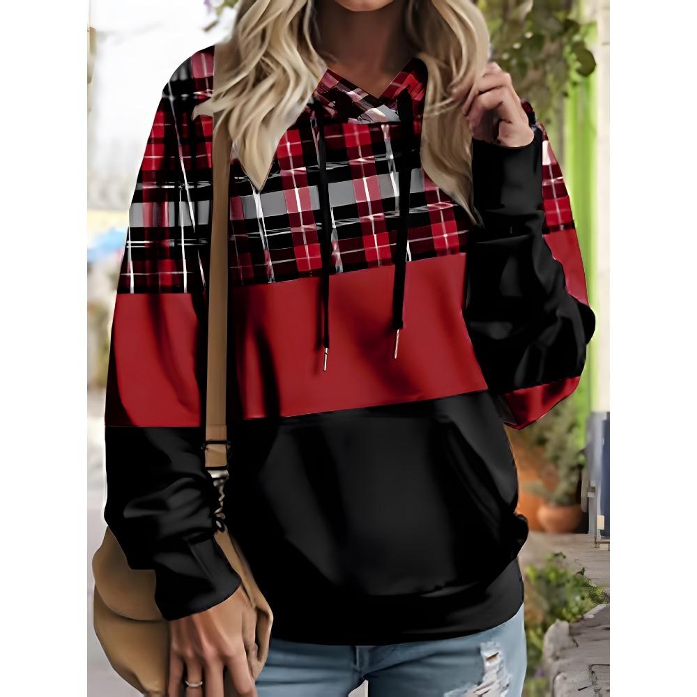Ladies Elegant Checkered Contrasting Printed Hooded Sweatshirt for Autumn and Winter 2XL
Ladies Elegant Checkered Contrasting Printed Hooded Sweatshirt for Autumn and Winter 2XL