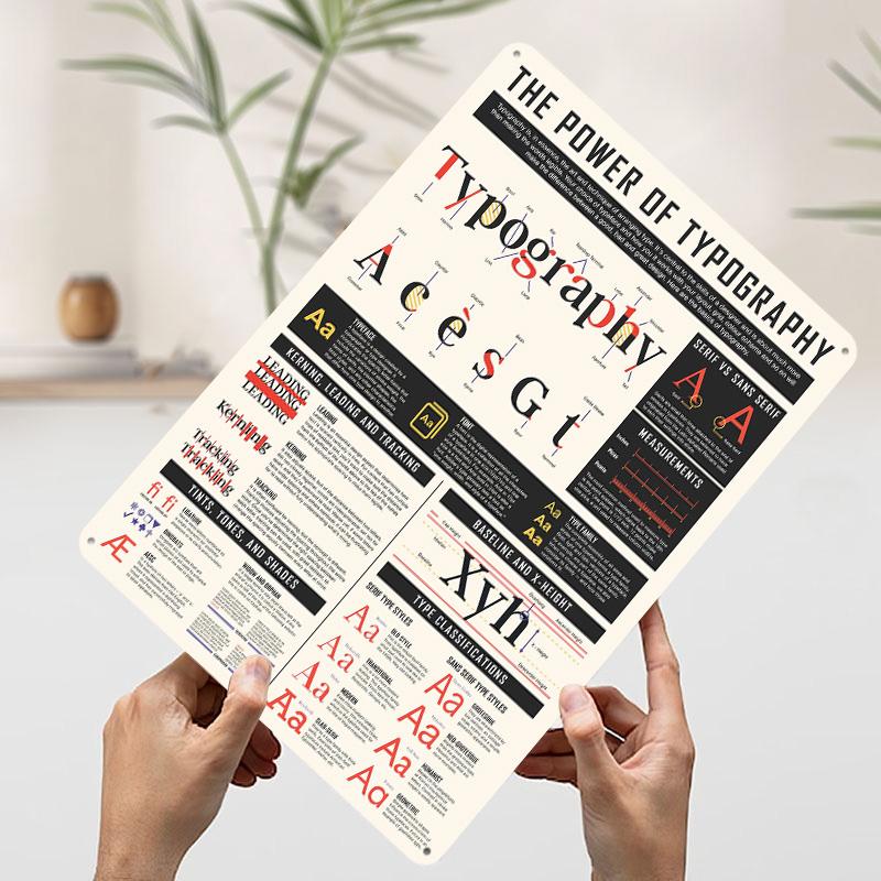 The Power Of Typography Metal Poster Customized Wall Art Retro Vintage Tinplate Signs for Room Decoration Gaming Office Decor 20x30cm(7.8x11.8inch)
The Power Of Typography Metal Poster Customized Wall Art Retro Vintage Tinplate Signs for Room Decoration Gaming Office Decor 20x30cm(7.8x11.8inch)