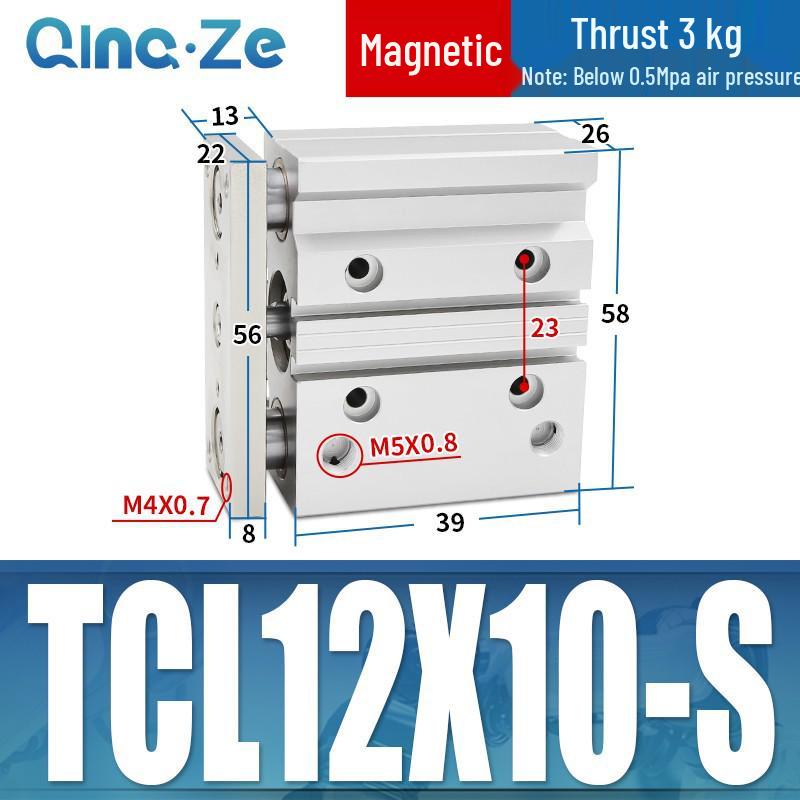 Compact Pneumatic Multi-Rod Tri-Axis Cylinder TCL (12/16/20/10-100S)
Compact Pneumatic Multi-Rod Tri-Axis Cylinder TCL (12/16/20/10-100S)