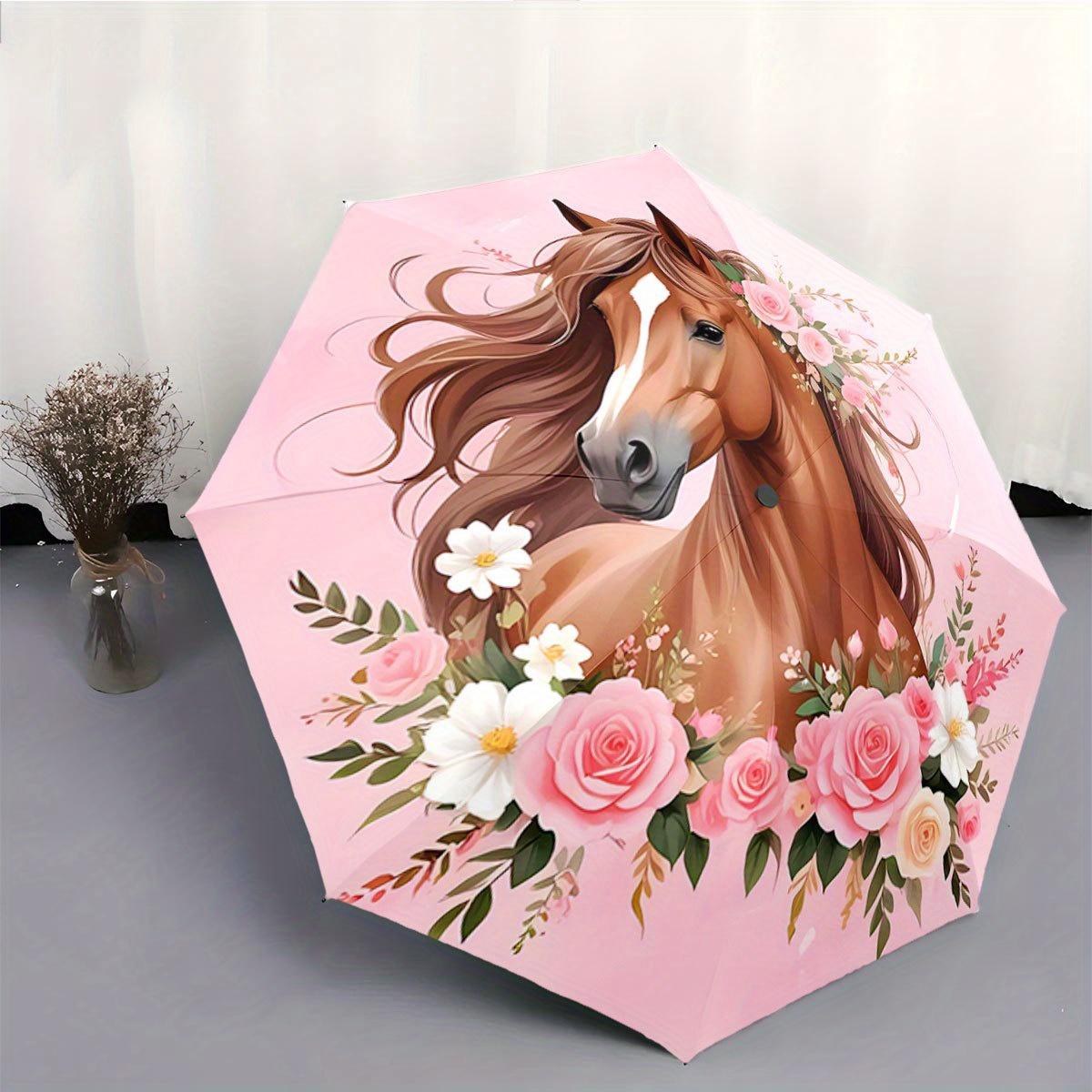 Automatic Folding Umbrella A horse surrounded by and white . Portable collapsible design, casual outdoor accessory, for all s (as the picture,Iron&8K)
Automatic Folding Umbrella A horse surrounded by and white . Portable collapsible design, casual outdoor accessory, for all s (as the picture,Iron&8K)