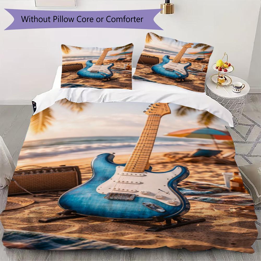 Neon Rock Guitar & Skull Print Bedding Set, I Love Music Duvet Cover Set(1 * duvet cover + 2 * pillowcase, without core) 135x200cm
Neon Rock Guitar & Skull Print Bedding Set, I Love Music Duvet Cover Set(1 * duvet cover + 2 * pillowcase, without core) 135x200cm