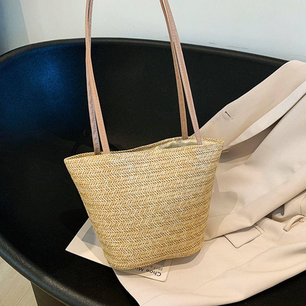 Solid Color Straw Bucket Bag Woven Shoulder Bag Casual Summer Beach Tote Holiday хаки
Solid Color Straw Bucket Bag Woven Shoulder Bag Casual Summer Beach Tote Holiday хаки