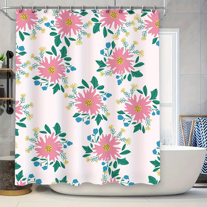 Pink Green Floral Shower Curtainpink Bath Decor With Blue Accents Beautiful Showerside Hanging Pink Window Curtains For Bathroom W60H190(CM)-1 Pcs
Pink Green Floral Shower Curtainpink Bath Decor With Blue Accents Beautiful Showerside Hanging Pink Window Curtains For Bathroom W60H190(CM)-1 Pcs