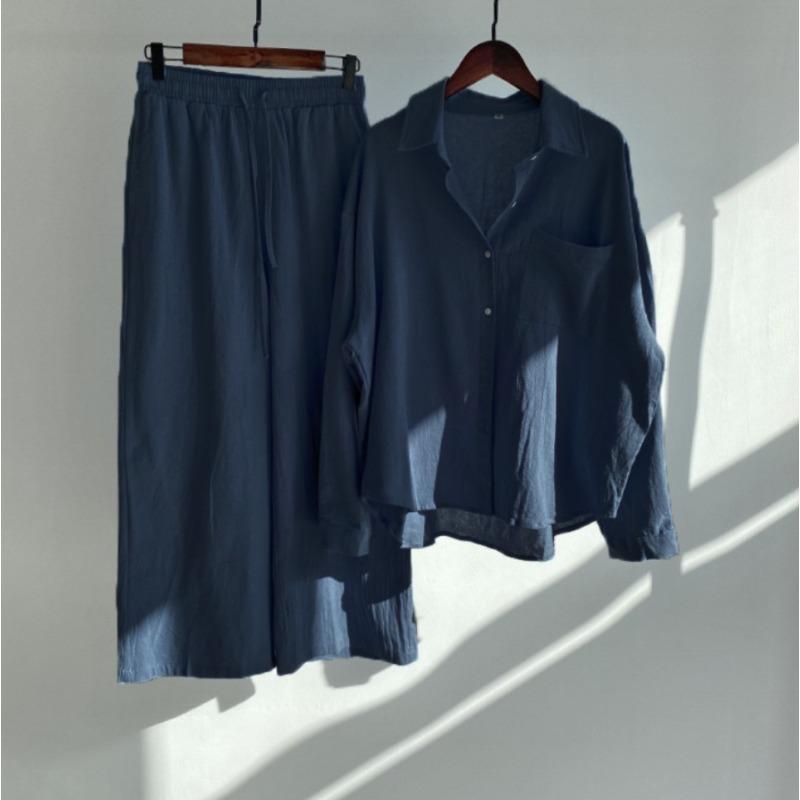 Women Linen Two Piece Set Button Down Shirt High Waist Wide Leg Pants Outfit M темно-синього кольору
Women Linen Two Piece Set Button Down Shirt High Waist Wide Leg Pants Outfit M темно-синього кольору