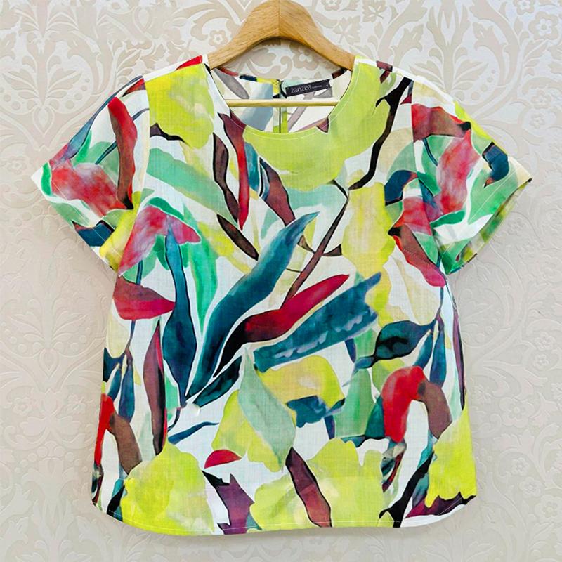 ZANZEA Женские летние повседневные футболки с круглым вырезом и принтом, с коротким рукавом 4XL зелёный
ZANZEA Женские летние повседневные футболки с круглым вырезом и принтом, с коротким рукавом 4XL зелёный