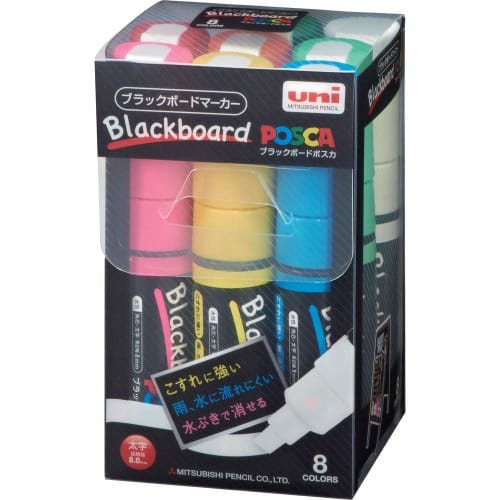 Ручка Mitsubishi Pencil на водной основе Black Board Posca Bold 8 цветов PCE2508K8C
Ручка Mitsubishi Pencil на водной основе Black Board Posca Bold 8 цветов PCE2508K8C