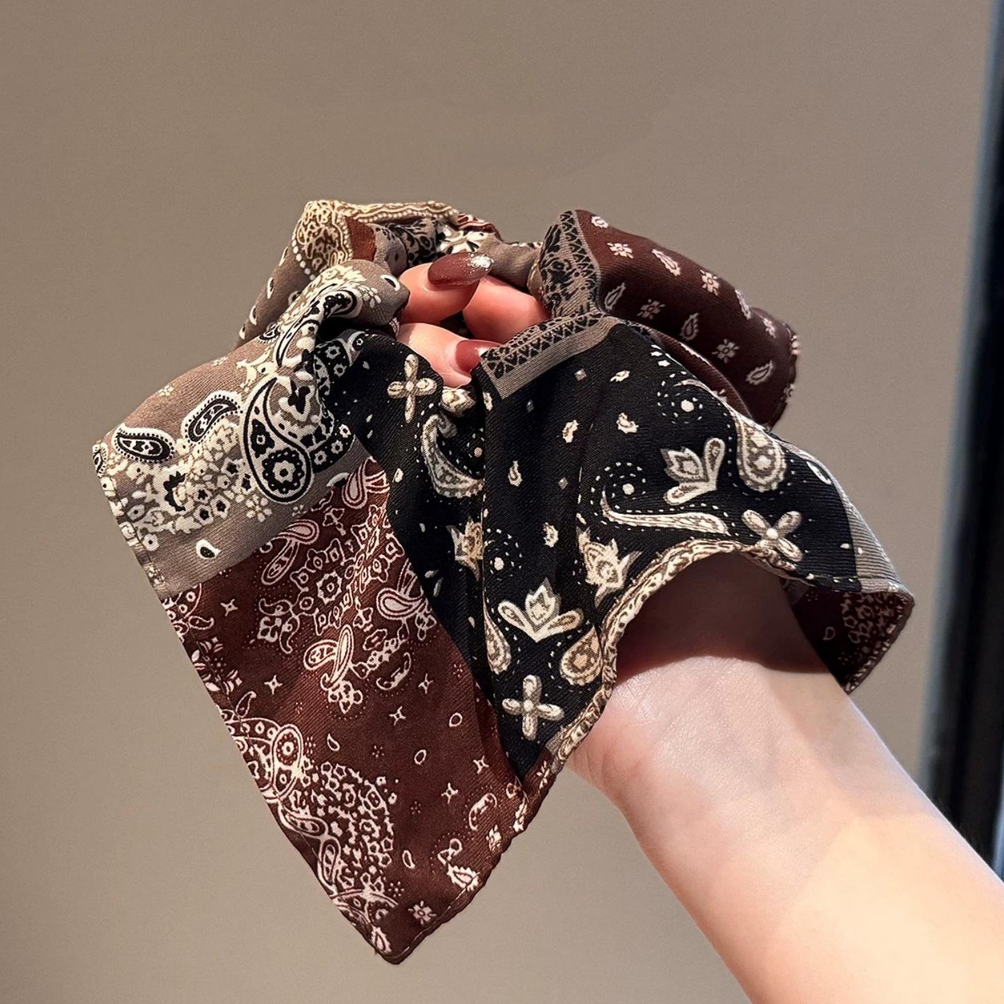 Women s French Retro Paisley Color Block Square Scarf Hair Tie – New Fashion High-End Accessory for Buns
Women s French Retro Paisley Color Block Square Scarf Hair Tie – New Fashion High-End Accessory for Buns