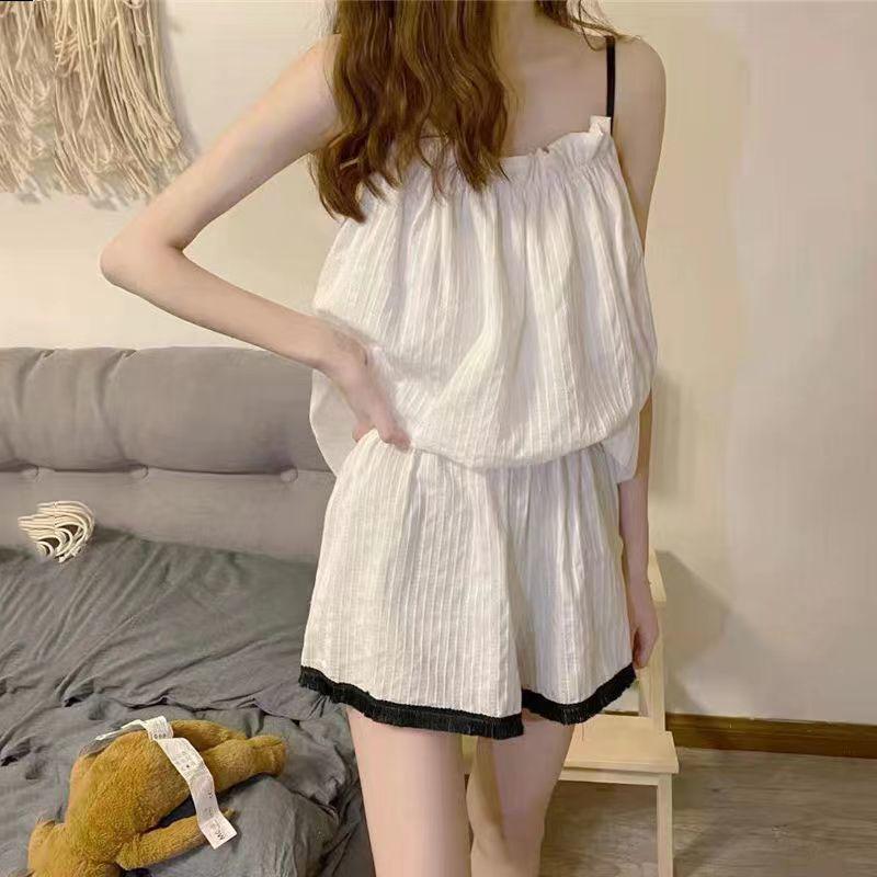 2025 Женская Сексуальная Пижама-Камисоль в Корейском Стиле из Двух Частей - Тонкая Весенне-Летняя Домашняя Одежда 2XL for 125-150 lbs
2025 Женская Сексуальная Пижама-Камисоль в Корейском Стиле из Двух Частей - Тонкая Весенне-Летняя Домашняя Одежда 2XL for 125-150 lbs