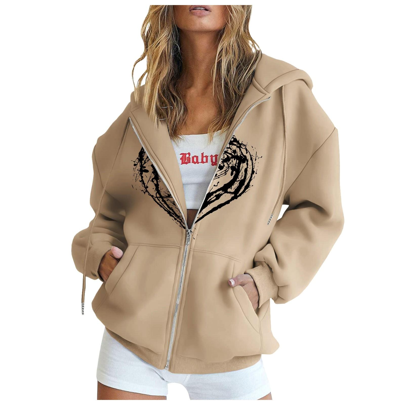 Женская мода Свободная повседневная куртка-свитер с капюшоном и длинным рукавом с принтом S верблюд
Женская мода Свободная повседневная куртка-свитер с капюшоном и длинным рукавом с принтом S верблюд