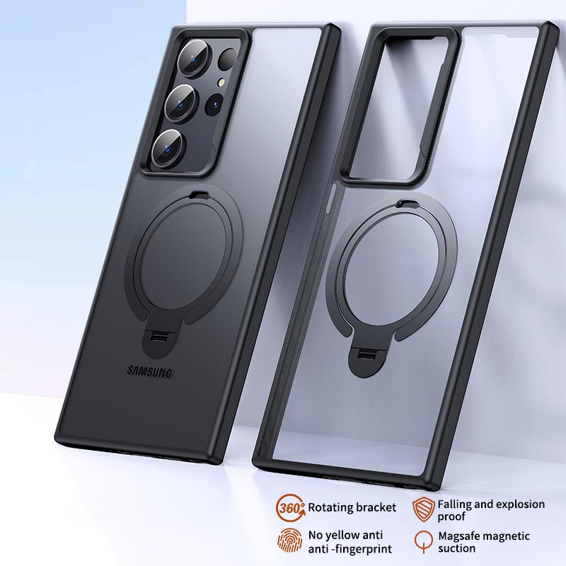 For Samsung Galaxy S24 Ultra Phone Case Magnetic Ring Kickstand Anti-shock Cover Compatible with MagSafe Black
For Samsung Galaxy S24 Ultra Phone Case Magnetic Ring Kickstand Anti-shock Cover Compatible with MagSafe Black