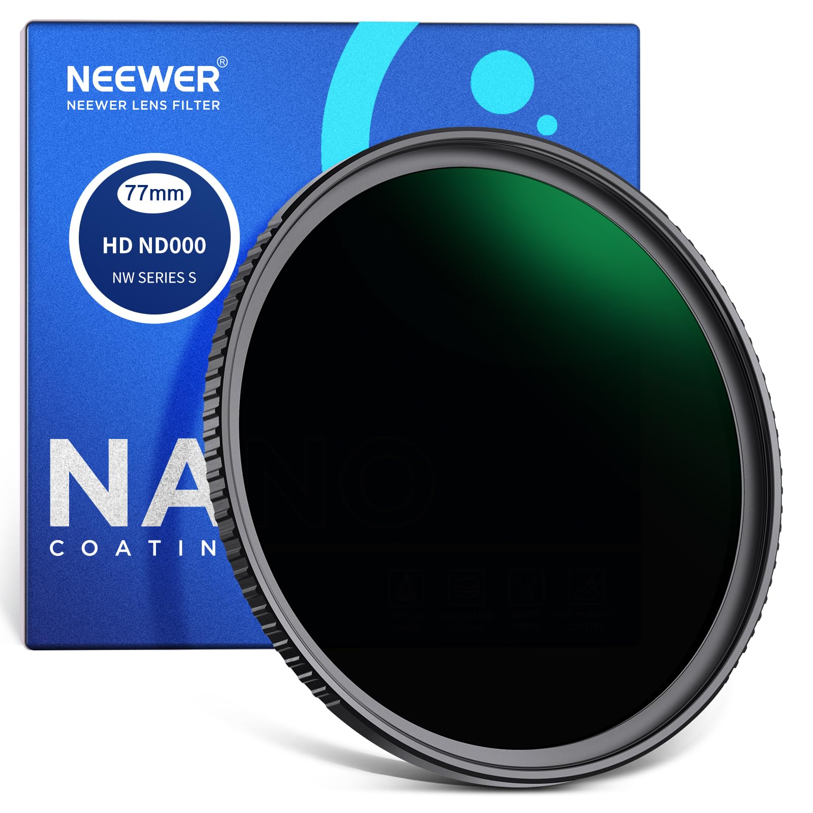 NEEWER 77mm ND1000 Neutral Density Filter with HD Optical Nano and Frame for Long Exposure Photography 10-Stop Glass, Multi-Layer Coating,
NEEWER 77mm ND1000 Neutral Density Filter with HD Optical Nano and Frame for Long Exposure Photography 10-Stop Glass, Multi-Layer Coating,