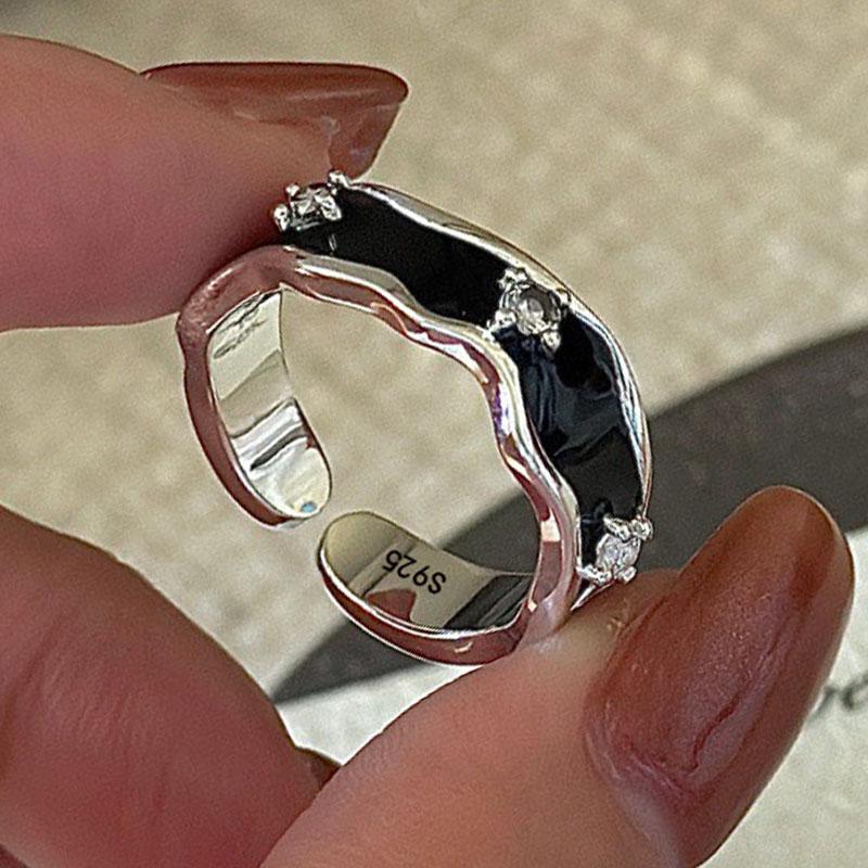 925 Sterling Silver Rings for Women Couple Minimalist Geometric Black Star Ring Fine Jewelry Birthday Gift Prevent Allergy resizable
925 Sterling Silver Rings for Women Couple Minimalist Geometric Black Star Ring Fine Jewelry Birthday Gift Prevent Allergy resizable