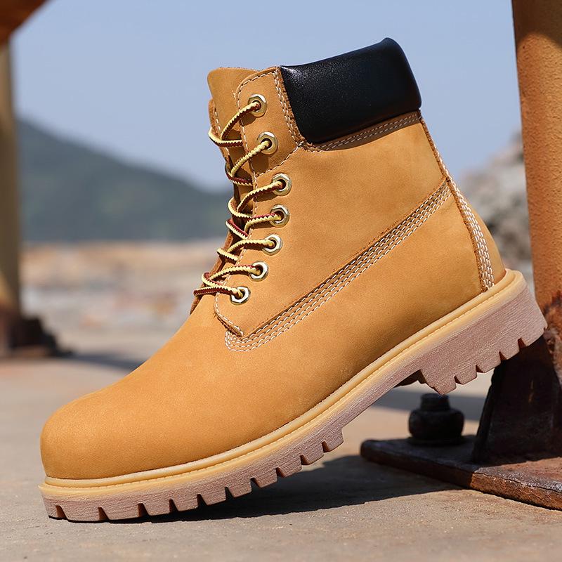 Unisex Yellow High-Top Waterproof Martin Boots – Trendy Autumn/Winter Cowhide Workwear for Couples Size 35
Unisex Yellow High-Top Waterproof Martin Boots – Trendy Autumn/Winter Cowhide Workwear for Couples Size 35