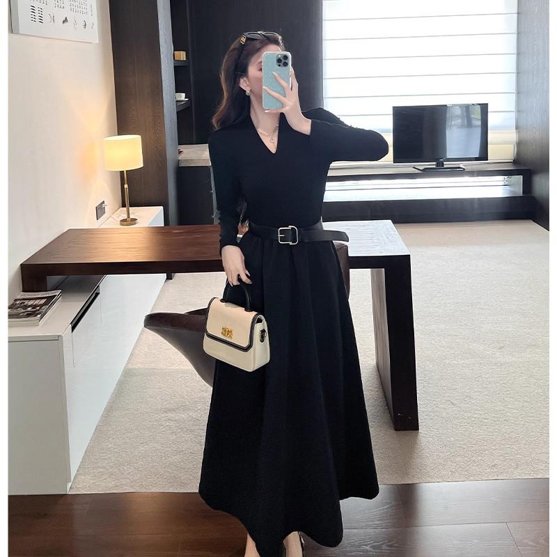Elegant Black Long-Sleeved V-Neck Dress with Belt - 2025 Early Autumn Collection Extra Large чёрный
Elegant Black Long-Sleeved V-Neck Dress with Belt - 2025 Early Autumn Collection Extra Large чёрный