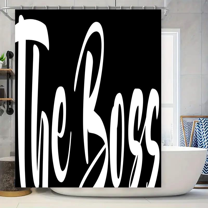 Bold Stylish Shower Curtain The Boss White Lettering On Black Fabric, Perfect For Bathroom Decor W60H190(CM)-1 Pcs
Bold Stylish Shower Curtain The Boss White Lettering On Black Fabric, Perfect For Bathroom Decor W60H190(CM)-1 Pcs