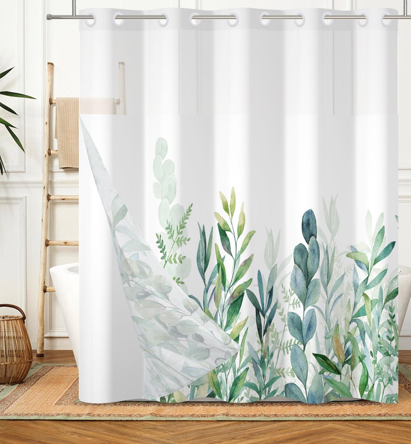 Hookless Double Layer Shower Curtain Waterproof Removable Lined Leaves Plants Flower Modern Bathroom Decorative Shower Curtains W60H190(CM)-1 Pcs
Hookless Double Layer Shower Curtain Waterproof Removable Lined Leaves Plants Flower Modern Bathroom Decorative Shower Curtains W60H190(CM)-1 Pcs