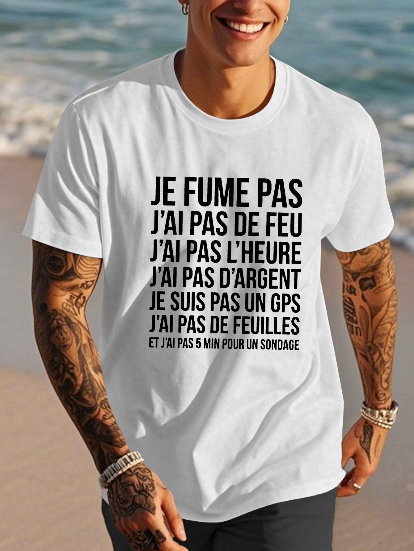Men s French Quote T-Shirt - Je Fume Pas Text & Geometric Pattern S
Men s French Quote T-Shirt - Je Fume Pas Text & Geometric Pattern S