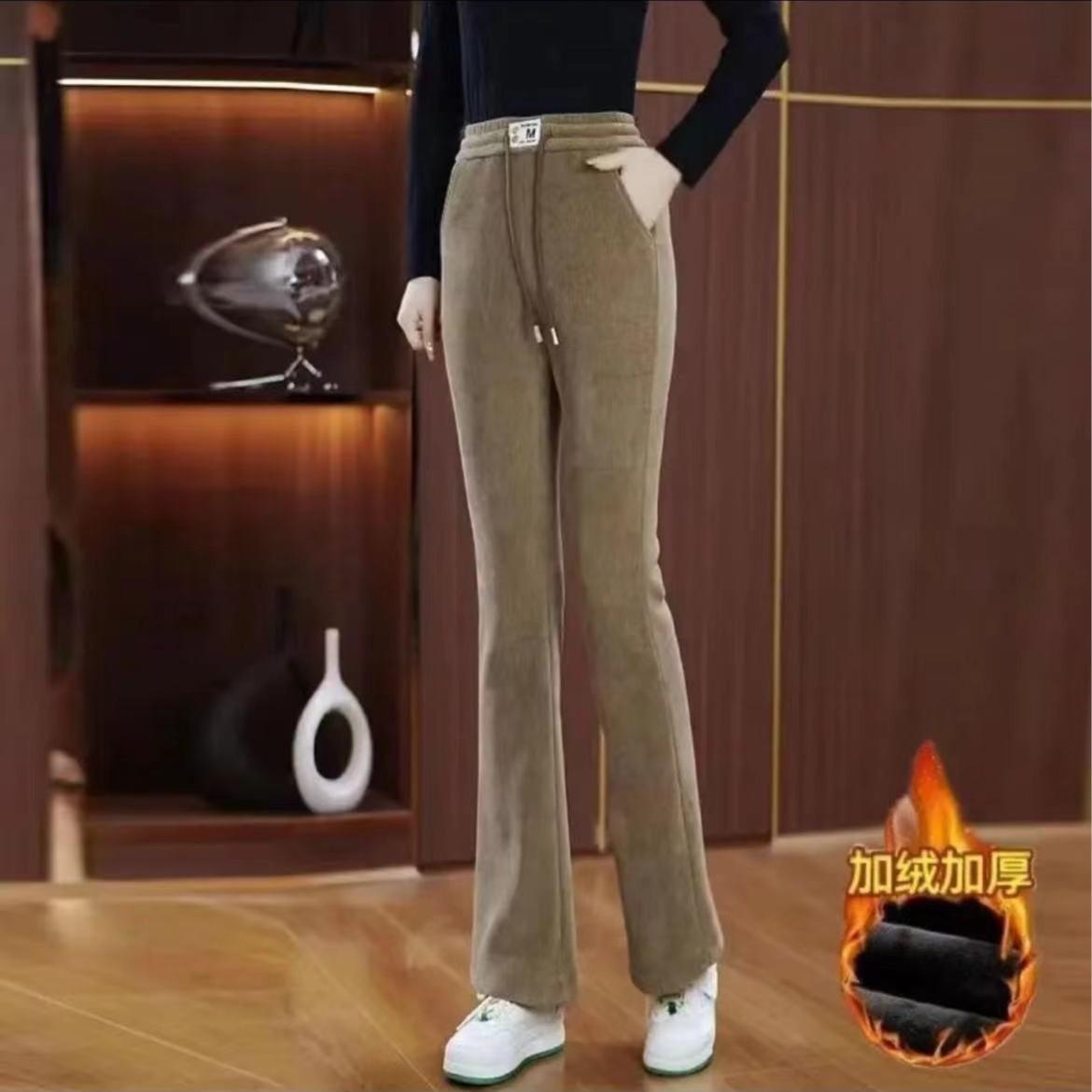 High waist velvet thickened flared pants women s autumn and winter new thermal casual pants loose and thin elastic slightly pull pants versatile XXXL
High waist velvet thickened flared pants women s autumn and winter new thermal casual pants loose and thin elastic slightly pull pants versatile XXXL