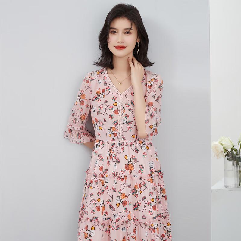 Women s Sweet Printed Mulberry Silk V-Neck Mid-Length A-Line Dress XL
Women s Sweet Printed Mulberry Silk V-Neck Mid-Length A-Line Dress XL