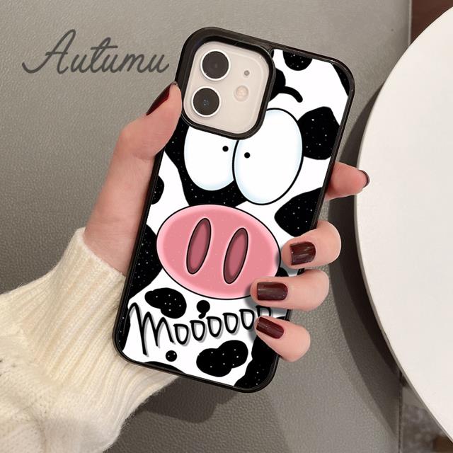 Чехол для телефона с цветочным принтом коровы для iPhone 11 12 13 14 Pro Max mini X XR XS SE 2020 5 6S 7 8 Plus Samsung Galaxy S21 S22 Cover shell Samsung S22ultra