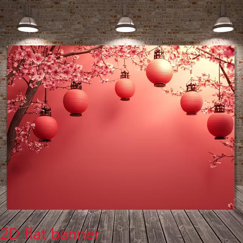 2D Red Oriental Backdrop with Cherry Blossoms and Lanterns for Lunar New Year Celebration 47.2x31.5inch/120*80cm
2D Red Oriental Backdrop with Cherry Blossoms and Lanterns for Lunar New Year Celebration 47.2x31.5inch/120*80cm