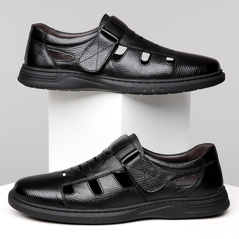 Men s shoes summer new leather breathable dad shoes middle-aged men s hollow leather shoes non-slip soft-soled leather sandals men 38 чёрный
Men s shoes summer new leather breathable dad shoes middle-aged men s hollow leather shoes non-slip soft-soled leather sandals men 38 чёрный