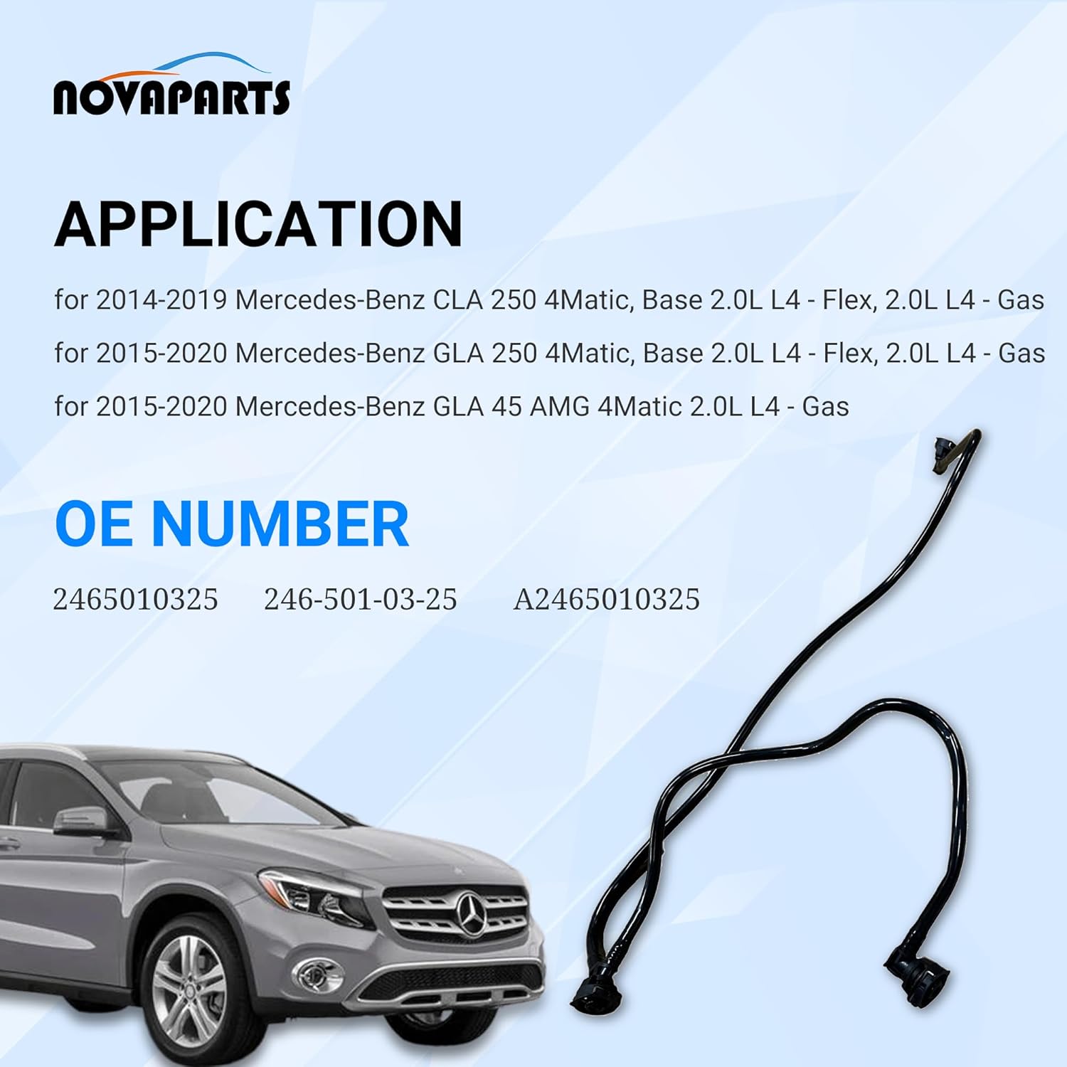 Upper Coolant Radiator Overflow Hose Vent Line for 2015-2020 Mercedes-Benz GLA250 GLA45 AMG® 2014-2019 CLA250 2.0L 2465010325
Upper Coolant Radiator Overflow Hose Vent Line for 2015-2020 Mercedes-Benz GLA250 GLA45 AMG® 2014-2019 CLA250 2.0L 2465010325