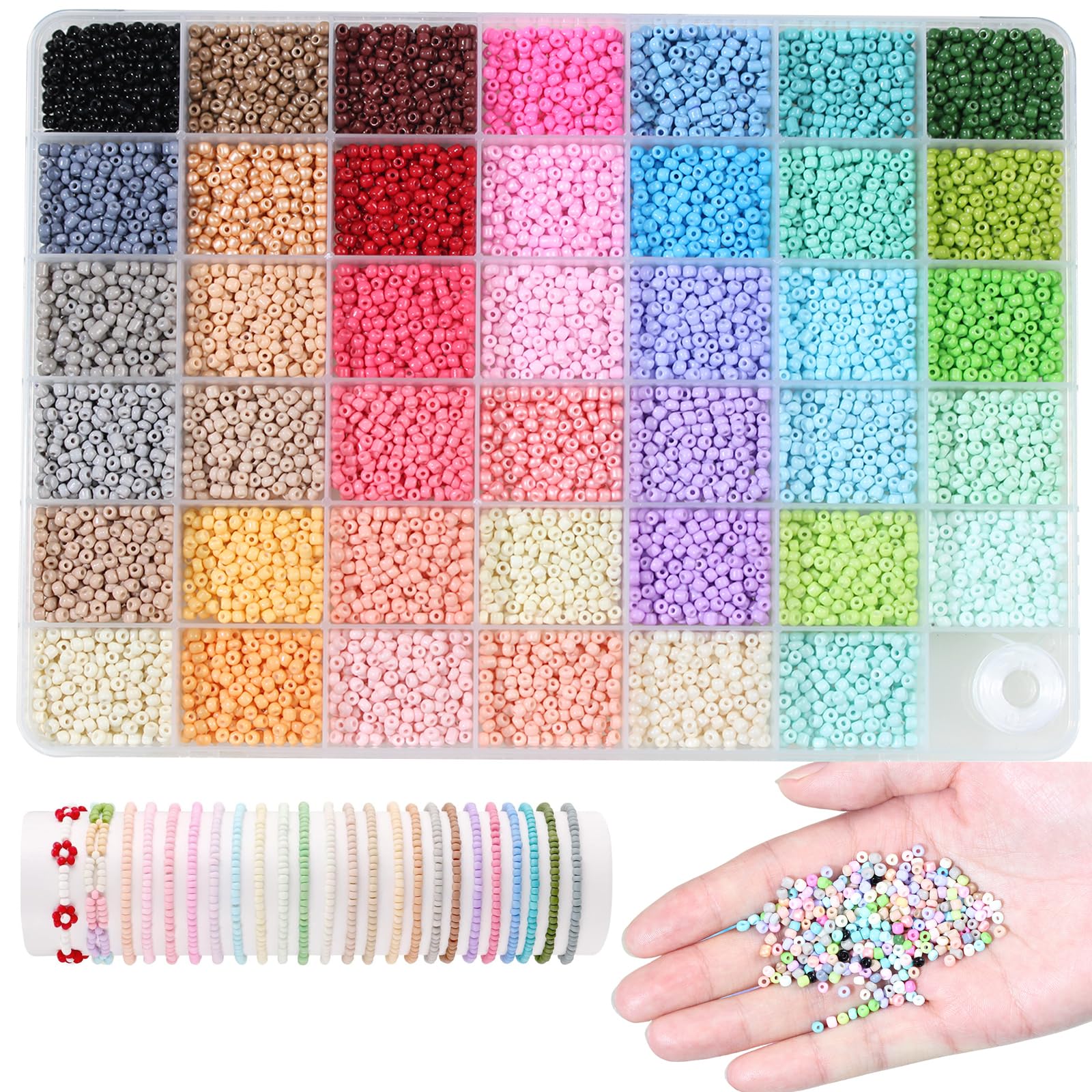 BetterJonny 3 мм Скляні бісерні намистини, Круглі насіння, 41 колір, Приблизно. 10 250 штук/коробка, Набір аксесуарів для рукоділля своїми руками та виготовлення біжутерії
BetterJonny 3 мм Скляні бісерні намистини, Круглі насіння, 41 колір, Приблизно. 10 250 штук/коробка, Набір аксесуарів для рукоділля своїми руками та виготовлення біжутерії