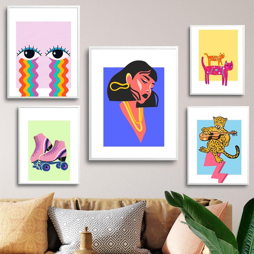 Ретро абстрактный красочный постер Groovy Art Neon Rainbow Cat Leopard Печать на холсте Детская настенная живопись Картина Гостиная (с рамкой) 15*20cm(with frame)
Ретро абстрактный красочный постер Groovy Art Neon Rainbow Cat Leopard Печать на холсте Детская настенная живопись Картина Гостиная (с рамкой) 15*20cm(with frame)