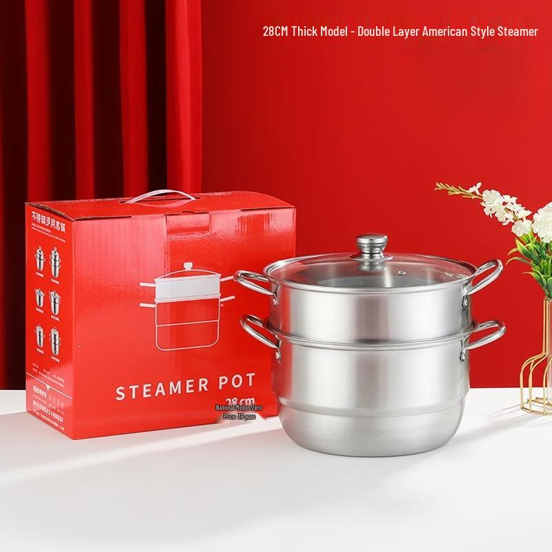 ZhiShi 28CM Stainless Steel Steamer Pot with Timer
ZhiShi 28CM Stainless Steel Steamer Pot with Timer